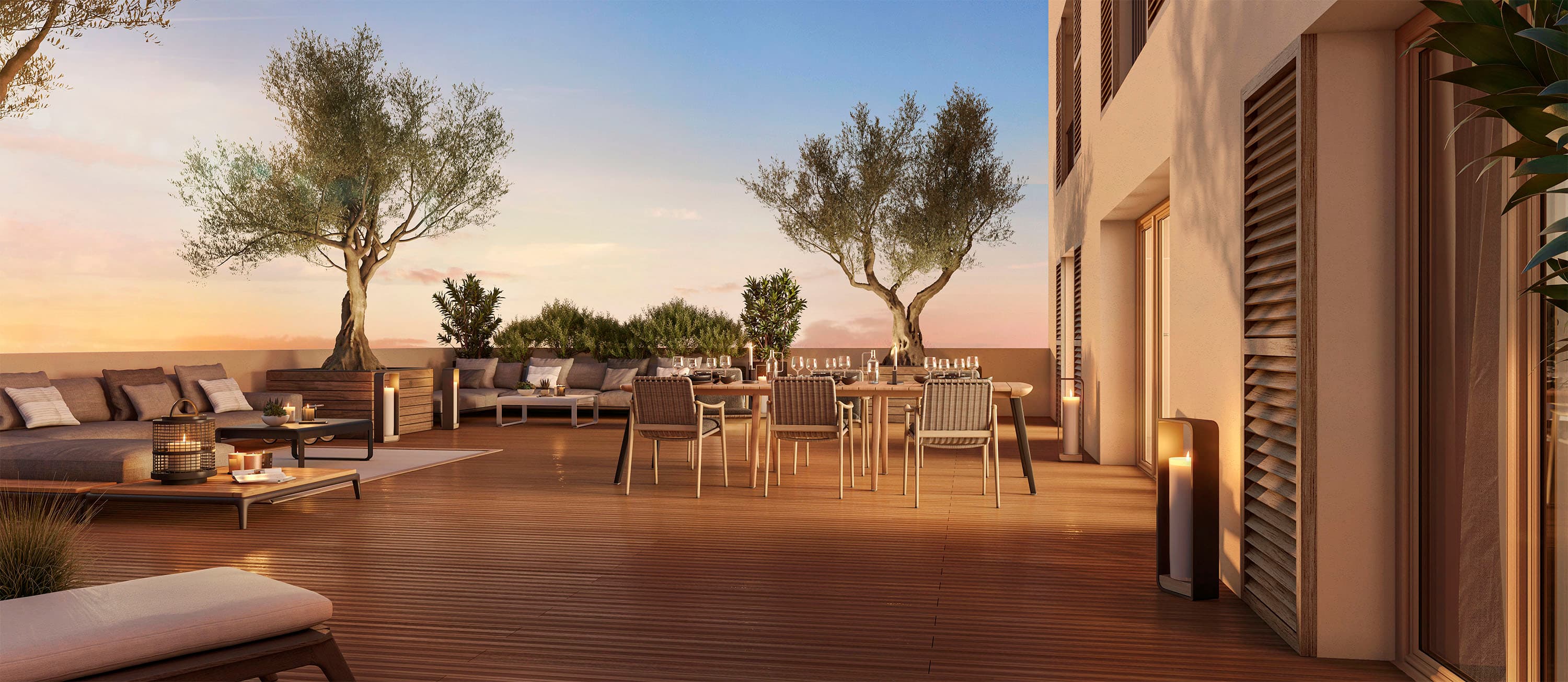 Terrasse bois d'un appartement Révélation